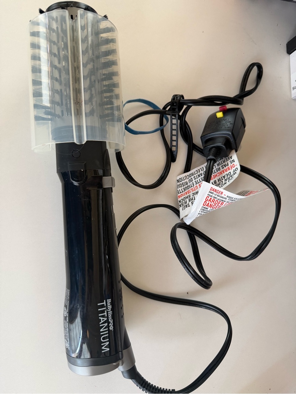 BaByliss Titanium Hot Air Brush in Black and Gray NWOB